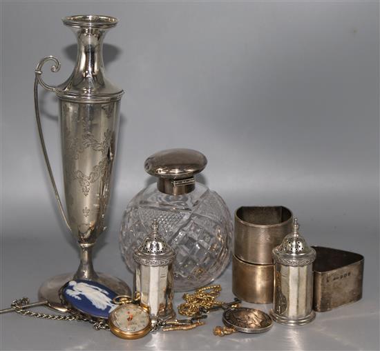 Assorted items including silver.